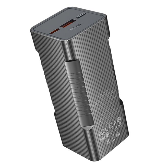 Lanterna LED cu acumulator extern, power bank USB, USB Type-C Hoco Q15, 10000mAh, 22.5W, gri