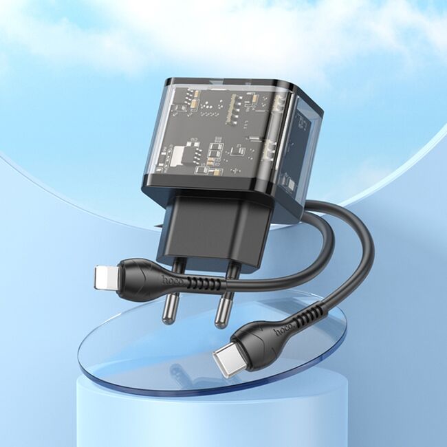 Incarcator priza USB, USB-tip C 20W Hoco N34 + cablu Lightning, 1m