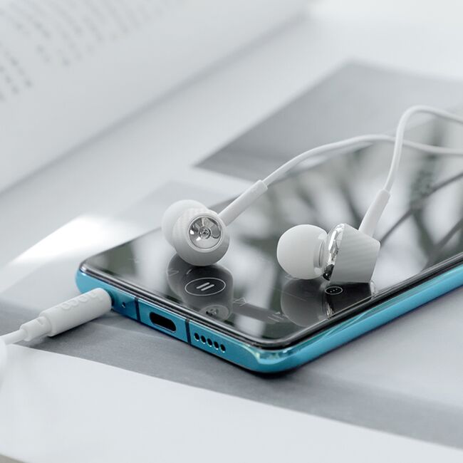 Casti audio in-ear cu microfon Jack 3.5mm Hoco M70, 1.2m, negru