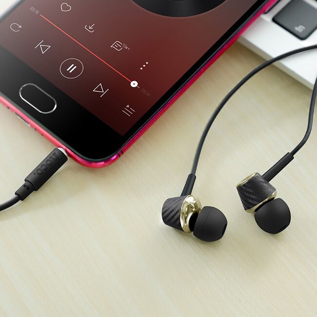 Casti audio in-ear cu microfon Jack 3.5mm Hoco M70, 1.2m, negru
