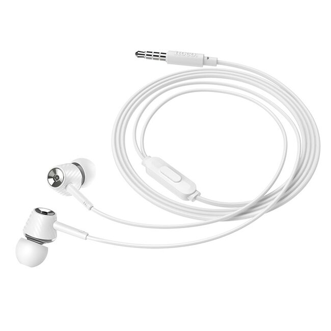 Casti audio in-ear cu microfon Jack 3.5mm Hoco M70, 1.2m, alb