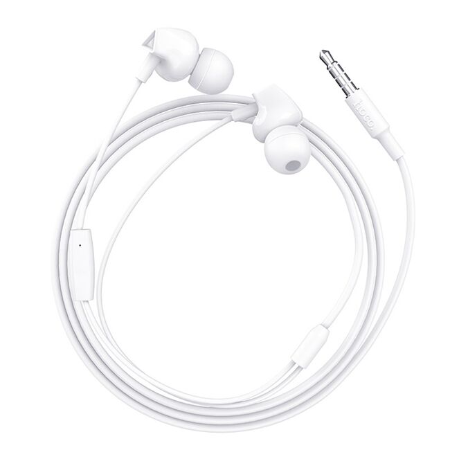 Casti in-ear cu microfon Jack Hoco M60, stereo, HiFi, 1.2m, alb