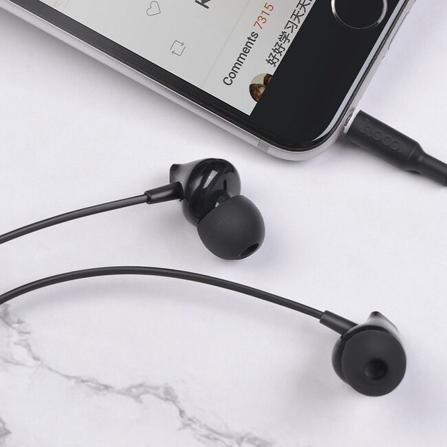 Casti in-ear cu microfon Jack Hoco M60, stereo, HiFi, 1.2m, alb