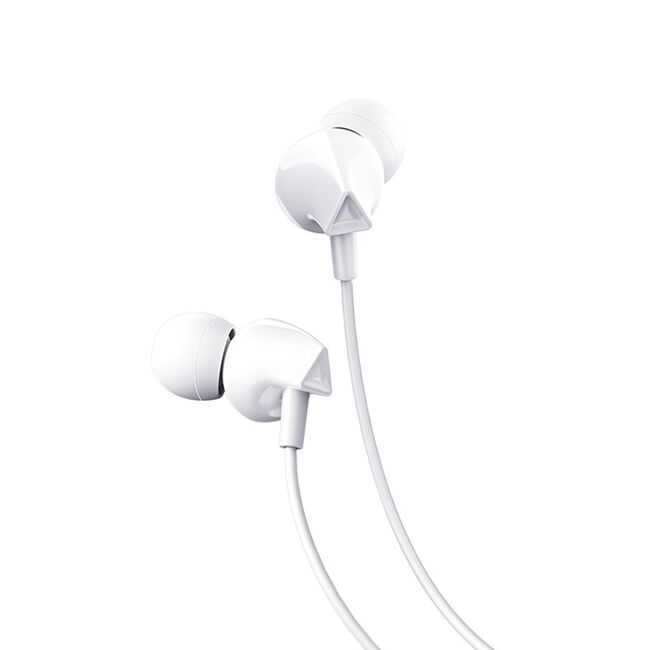 Casti in-ear cu microfon Jack Hoco M60, stereo, HiFi, 1.2m, alb