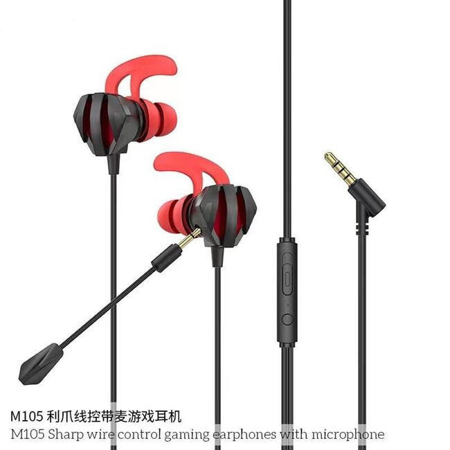 Casti gaming in-ear Jack 3.5mm cu microfon Hoco M105, negru