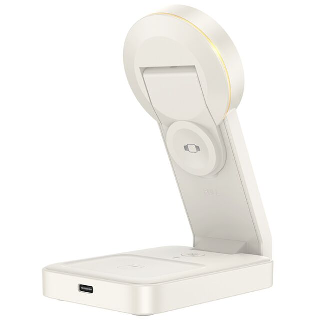Statie de incarcare wireless MagSafe Hoco CQ3, iPhone, iWatch, AirPods, alb