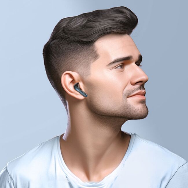 Casti Bluetooth True Wireless ANC, ENC Hoco EQ5, negru