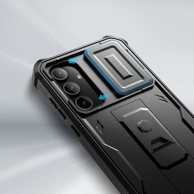 Pachet 360: Husa cu folie integrata Samsung Galaxy A55 5G KEVLAR PRO360 (fata spate), cu protectie lentile, negru