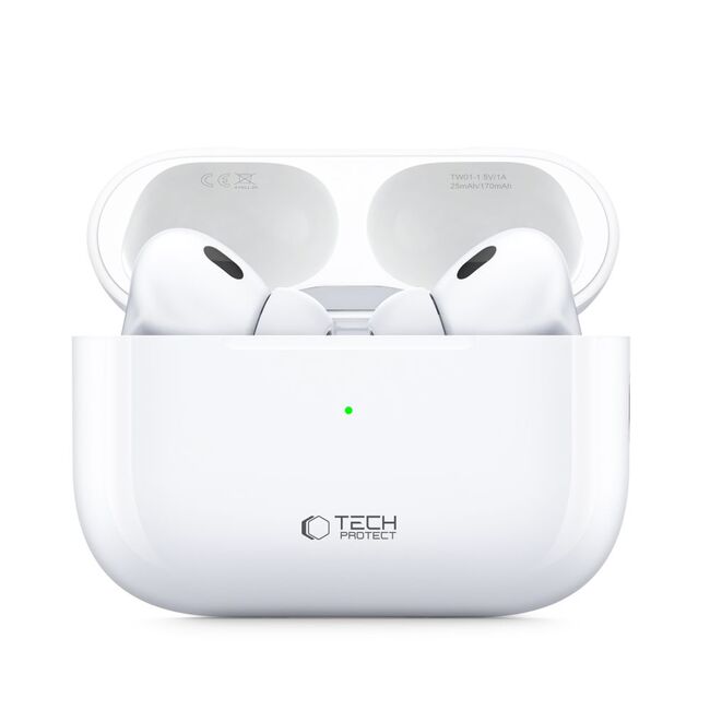 Căști Wireless TWS In-Ear Pro – Bluetooth, Control Tactil, Detectare Automată, Încărcare Wireless MagSafe, Alb