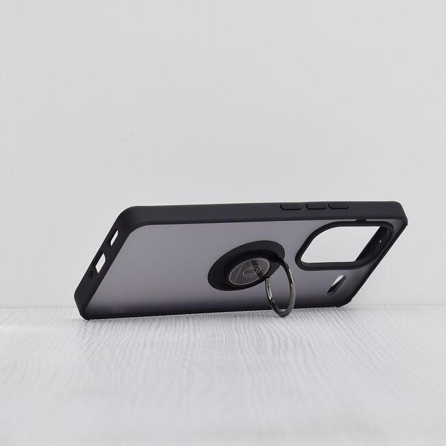 Husa Xiaomi Redmi Note 13 Pro+ 5G Techsuit Glinth cu inel suport stand magnetic, negru
