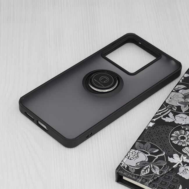 Husa Xiaomi Redmi Note 13 Pro 5G Techsuit Glinth cu inel suport stand magnetic, negru