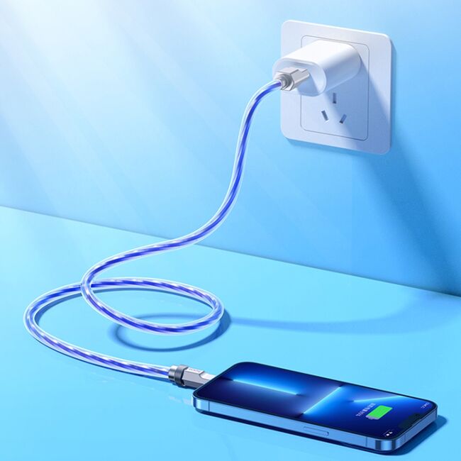 Cablu iPhone Fast Charging 2.4A Hoco U113, 1m, argintiu