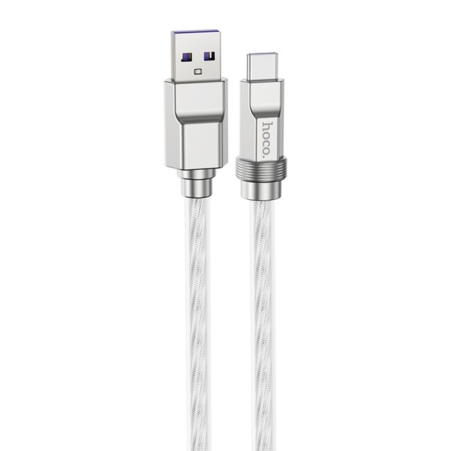 Cablu Super Fast Charge USB Type-C PD100W Hoco U113, 1m, argintiu