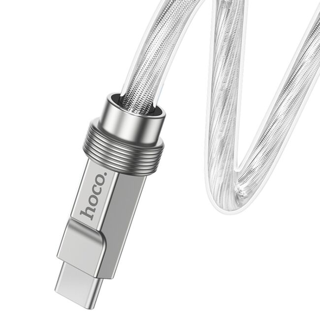 Cablu Super Fast Charge USB Type-C PD100W Hoco U113, 1m, argintiu