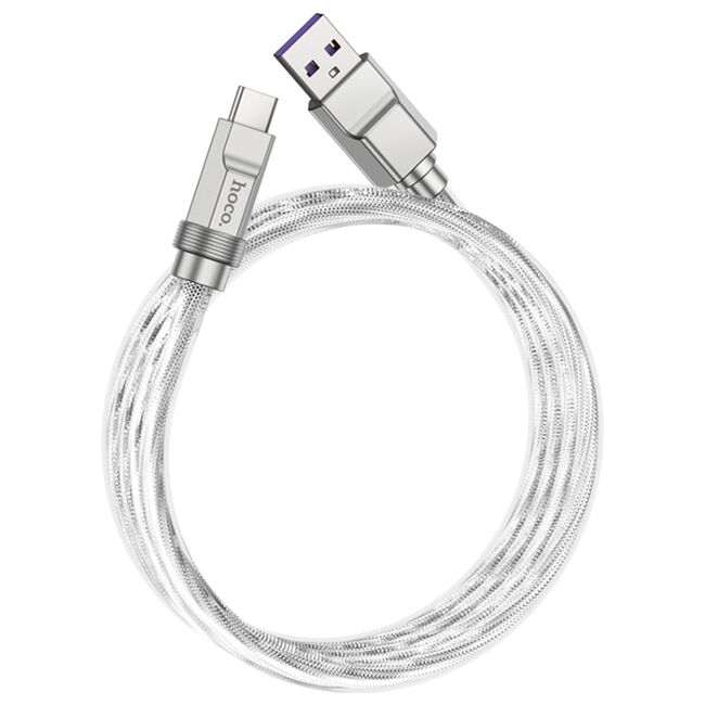 Cablu Super Fast Charge USB Type-C PD100W Hoco U113, 1m, argintiu