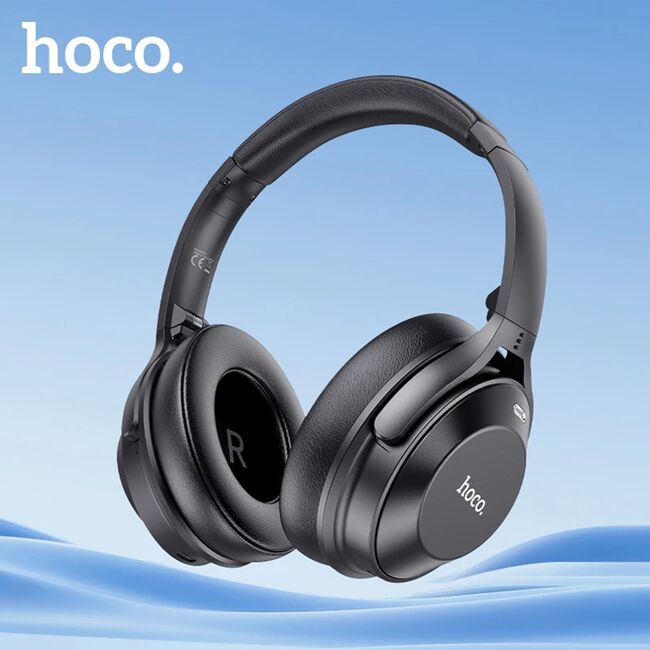 Casti on-ear Bluetooth ANC Hoco W37, multipoint, negru
