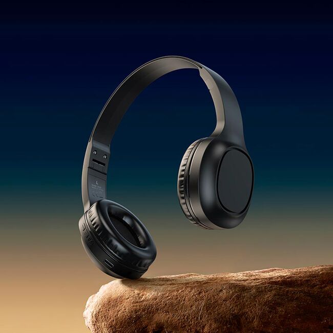 Casti Bluetooth wireless over-ear cu microfon Hoco W46, negru