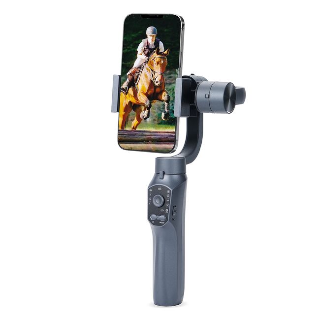 Stabilizator imagine pentru telefon cu trepied, Gimbal cu 3 axe, Inception Mode, Face Tracking, Remote Control, Zoom, 4000 mAh, negru