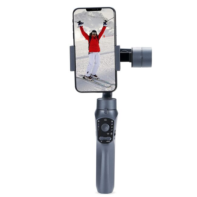 Stabilizator imagine pentru telefon cu trepied, Gimbal cu 3 axe, Inception Mode, Face Tracking, Remote Control, Zoom, 4000 mAh, negru