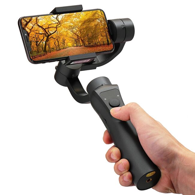 Gimbal telefon 360° Face Tracking Techsuit S5, negru