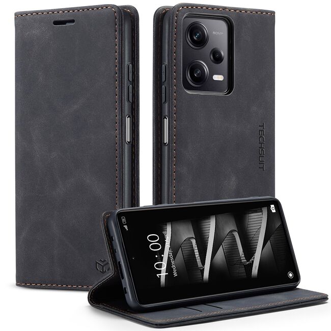 Husa tip carte pentru Samsung Galaxy A05s Retro Business cu inchidere magnetica, negru