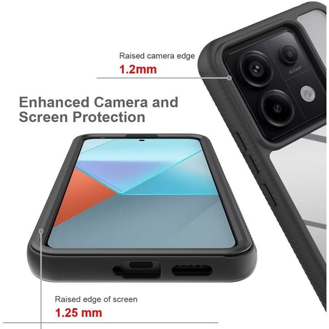 Pachet 360: Husa cu folie integrata Xiaomi Redmi Note 13 5G Defense 360 fata spate - negru / transparent