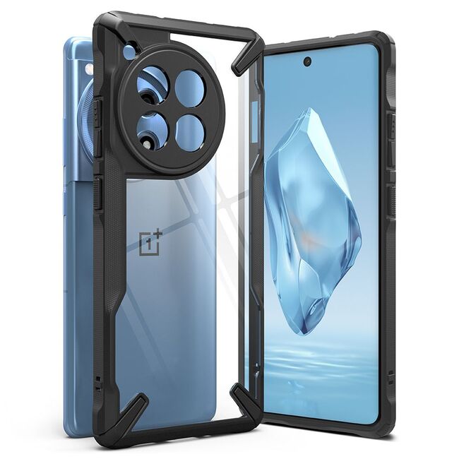 Husa OnePlus 12R Ringke Fusion X, transparent / negru