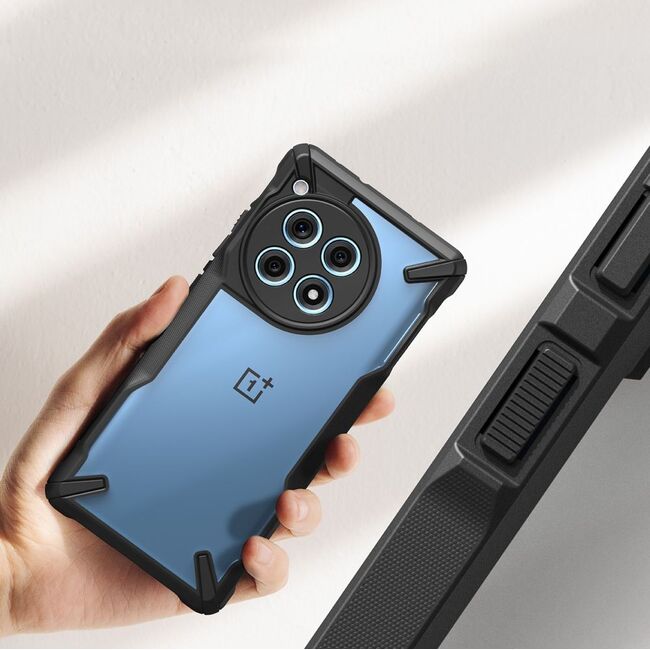 Husa OnePlus 12R Ringke Fusion X, transparent / negru