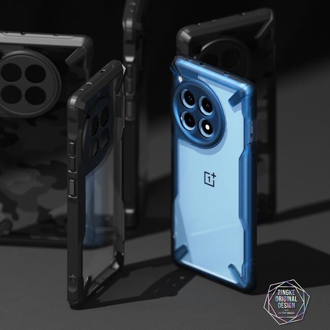 Husa OnePlus 12R Ringke Fusion X, transparent / negru