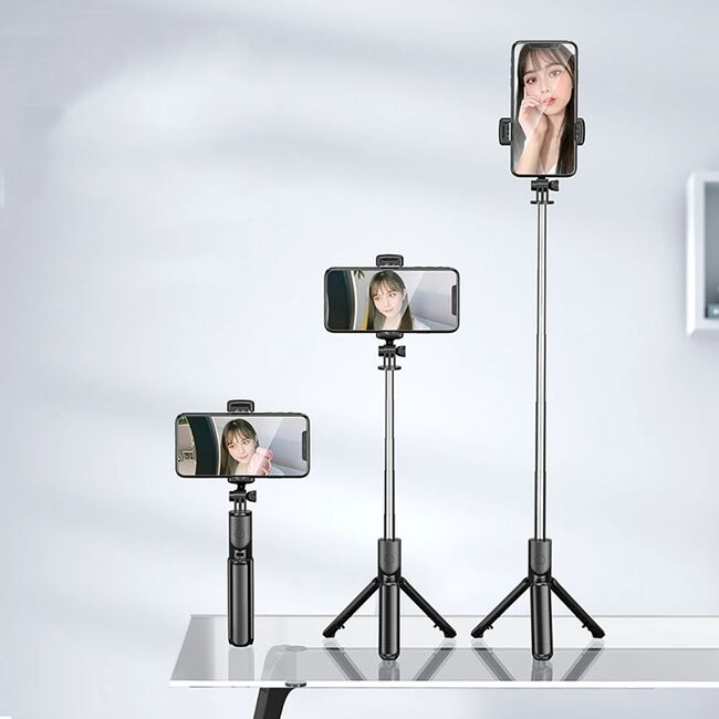 Selfie stick trepied Bluetooth cu telecomanda Techsuit S03, 68cm