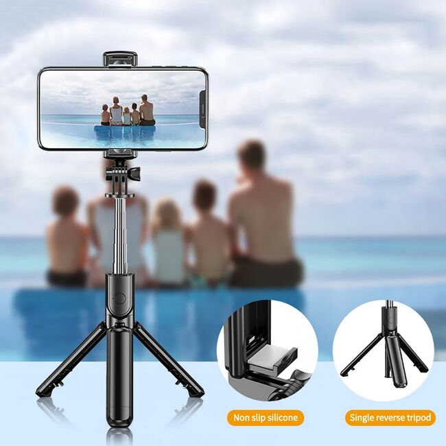 Selfie stick trepied Bluetooth cu telecomanda Techsuit S03, 68cm