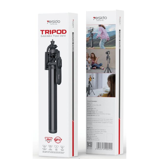 Selfie stick cu tripod si telecomanda, Bluetooth 5.0 Yesido SF17