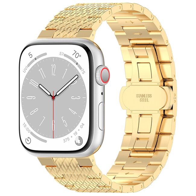 Curea pentru Apple Watch 4, 5, 6, 7, 8, 9, SE, SE2, Ultra, Ultra 2 (42/44/45/49mm) - auriu