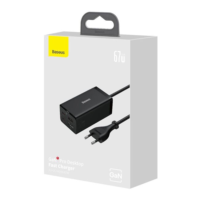 Statie de incarcare Charging Station GaN5 Pro (CCGP110201) - HDMI 4K, 2xType-C, USB, 67W, 1.5m, Cablu Type-C, 100W, 40Gbps, 1m, negru, CCGP110201