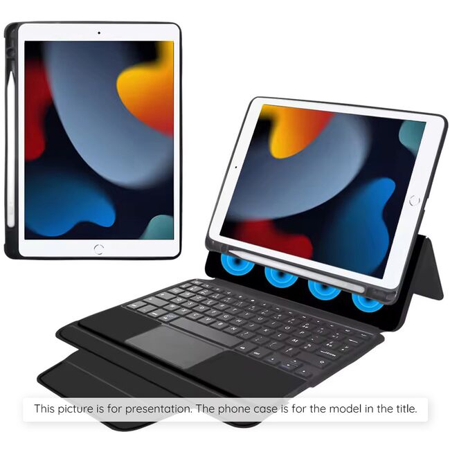 Husa cu Tastatura pentru Lenovo Tab P12 - Techsuit KeyTab Pro - Black