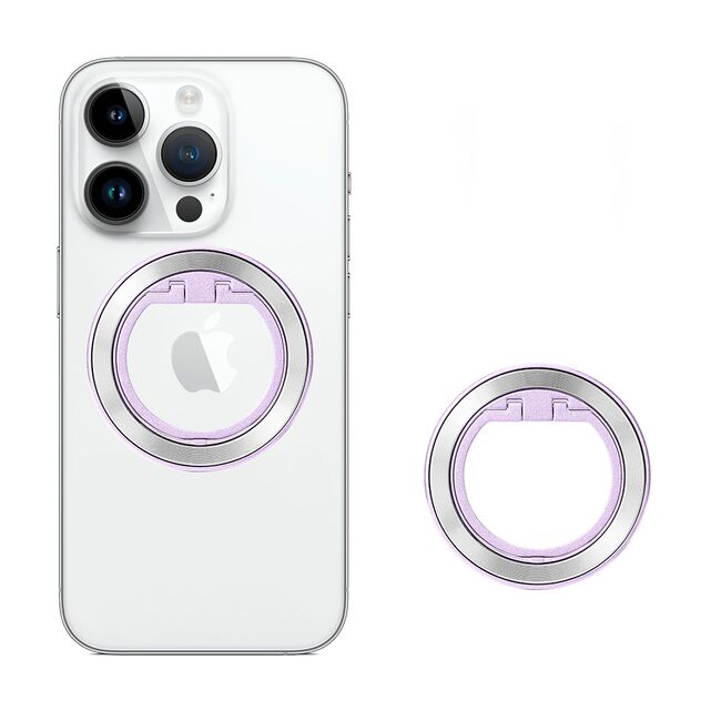Suport inel telefon iRing MagSafe Techsuit MPR2, argintiu/roz
