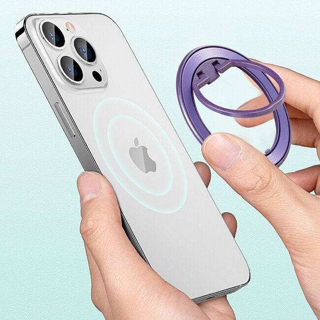 Suport inel telefon iRing MagSafe Techsuit MPR2, argintiu