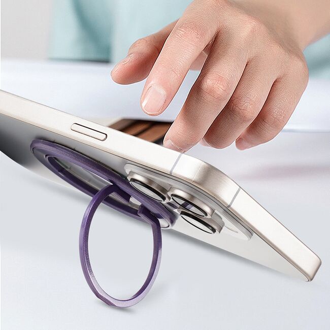 Suport inel telefon iRing MagSafe Techsuit MPR2, argintiu