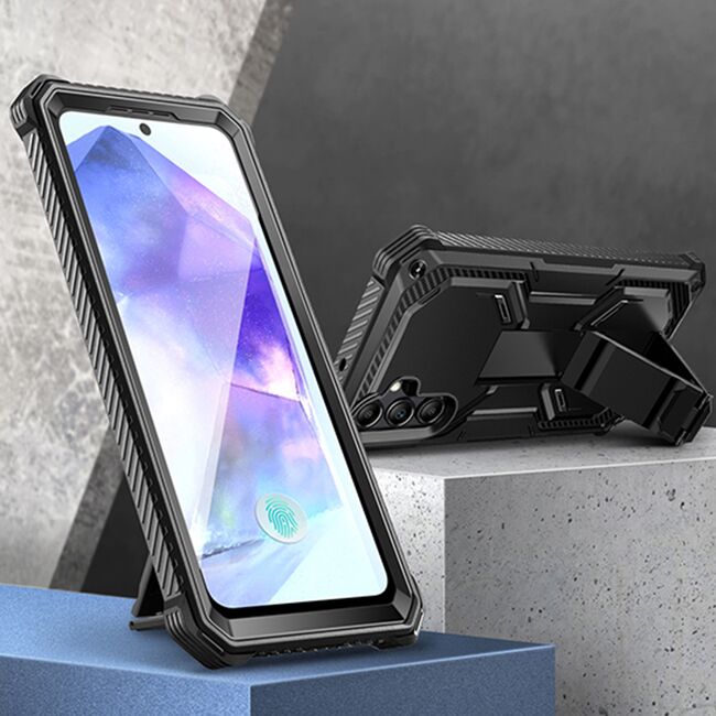 Pachet 360: Husa cu folie integrata Samsung Galaxy A55 5G I-Blason - Armorbox, negru