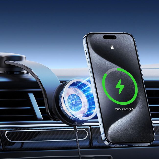 Suport auto bord incarcare wireless MagSafe Qi2 15W, Duzzona V4