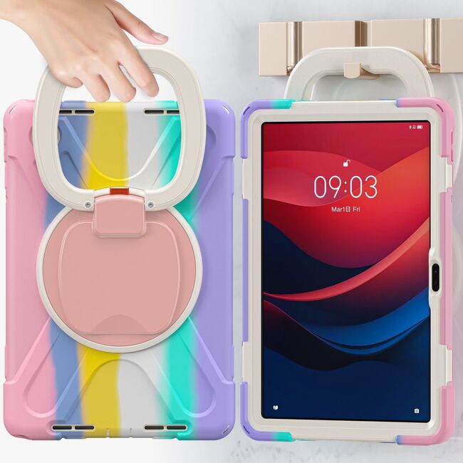 Pachet 360: Husa cu folie integrata Lenovo Tab M11 11 inch Shockproof Armor, multicolor