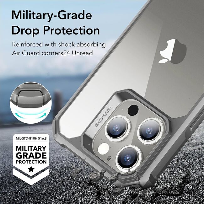Husa iPhone 15 Pro ESR Air Armor, clear grey