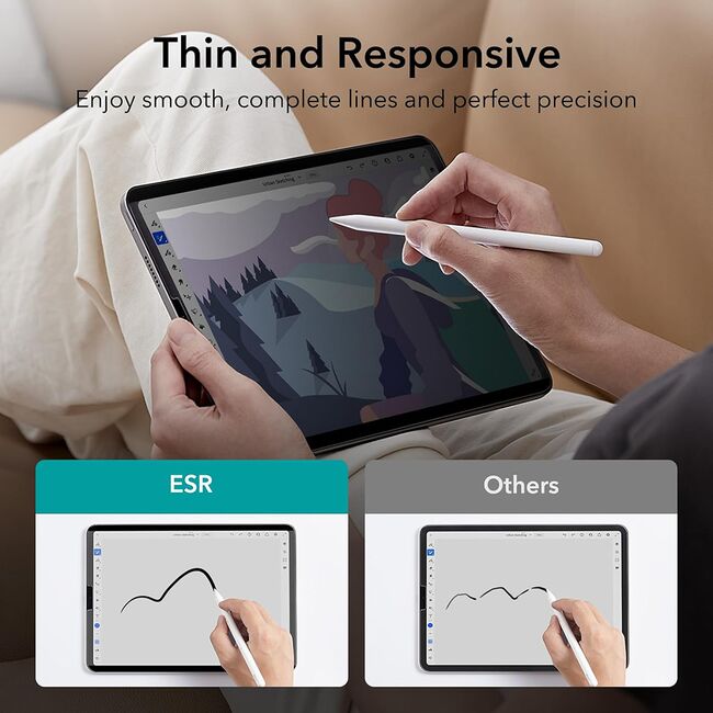 Folie iPad Pro 12.9 2018 / 2020 / 2021 / 2022 ESR Paper-Feel Magnetic, privacy