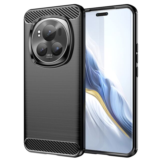 Husa pentru Honor Magic 6 Pro Carbon Silicone, negru