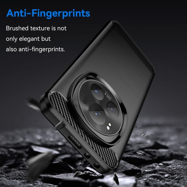 Husa pentru Honor Magic 6 Pro Carbon Silicone, negru