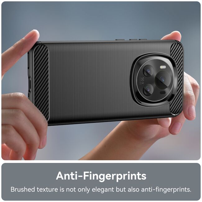 Husa pentru Honor Magic 6 Pro Carbon Silicone, negru