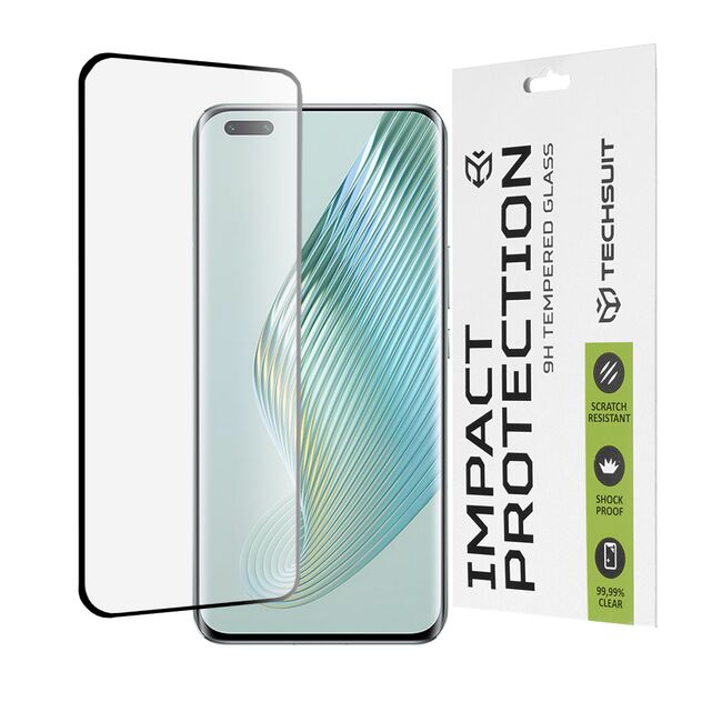 Techsuit - 111d full cover / full glue glass / 3d curved screen - honor magic5 pro - black
