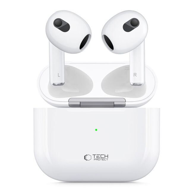 Căști Wireless TWS In-Ear cu Bluetooth, Noise Cancelation, Control Tactil, Încărcare Wireless, Alb