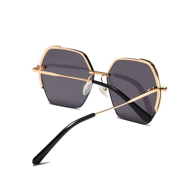 Ochelari hexagonali mari pentru femei Techsuit, negru, 8561