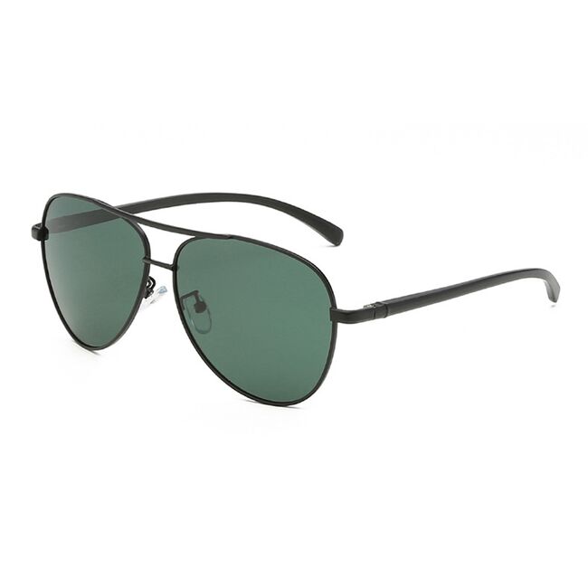 Ochelari aviator polarizati barbati Techsuit, negru-verde, 2150